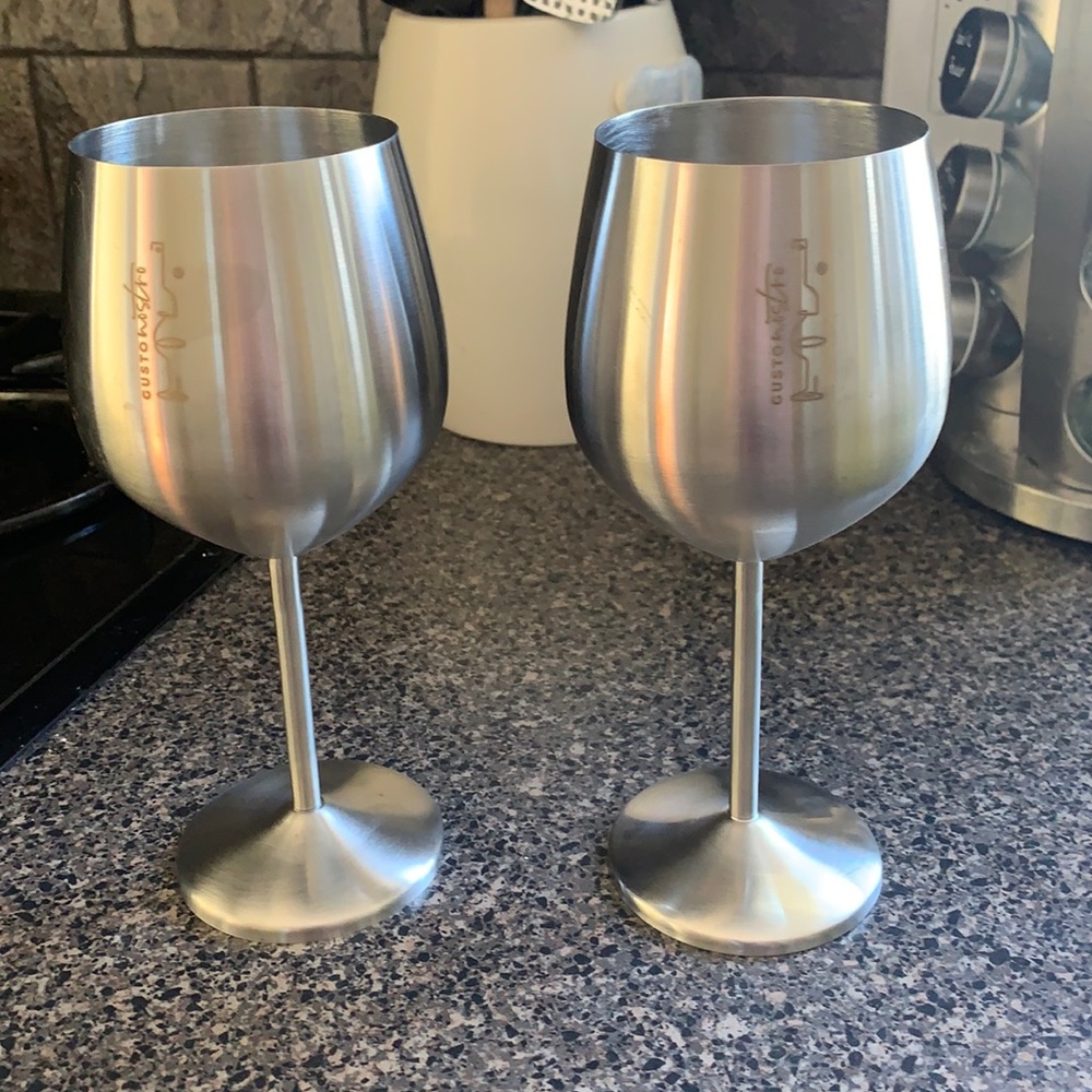 Stainless steel wine glasses